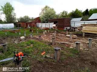Haus 102 m² nach Projekt „Mistika - E2.8“, Gebiet Moskau: Fundament und Grundrahmen