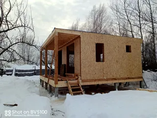 Haus 38 m², individuelles Projekt, SNT „Schtschit“: fertiges Haus