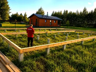 168,61 m² house built to a custom design, Yaroslavl Region: foundation and sill strapping