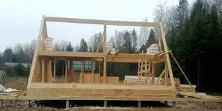 “A-Frame Altay” projesine göre ev, Moskova bölgesi: duvar montajı