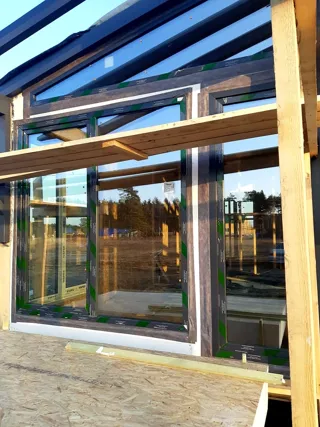 House, “Half-timbered 98” design, Borisovo village: facade finishing