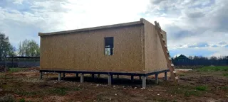 62 m² house, “Mistika s” design, Korobovo village: wall assembly