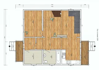 Haus nach Projekt „Akkord“, Siedlung Pervyy: Projektgrundriss