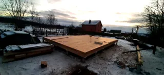 Haus 60 m² nach individuellem Projekt, Dorf Slobodka Sergiev: SIP-Boden auf Höhe 0