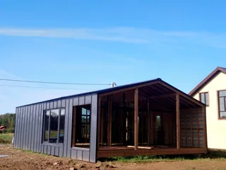 “Barnhouse 76.1” projesine göre ev, Yadrominskoe kasabası: tamamlanmış ev