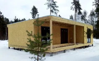 Haus nach Projekt „Mistika - E2.8“, Cottage-Siedlung „Borissowka“: Wandmontage
