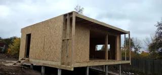 Haus 54 m², Projekt „N4O-54“, Dorf Lezhnevo: Wandmontage
