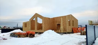 House based on the “Arizona mini” design, Belyanitsy village: wall assembly
