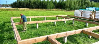 Haus nach Projekt „Sefir“, Kineshma: Fundament und Grundrahmen