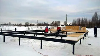 Haus nach Projekt „Amulet“, Rybinsk: Fundament und Grundrahmen