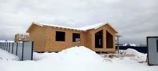 House based on the “Arizona mini” design, Belyanitsy village: wall assembly