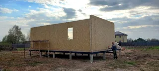 62 m² house, “Mistika s” design, Korobovo village: wall assembly