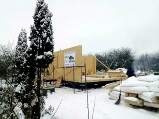Haus nach Projekt „Wdochnowenie“, Wyksa: Wände des Erdgeschosses
