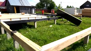 Garage nach Projekt „Saretsche“, Dorf Chirikovo: Fundament und Grundrahmen