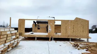 House based on the “Chalet-100 2150” design, Ivanovo Region: wall assembly