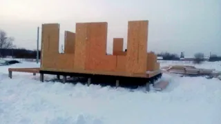 Haus nach Projekt „Dmitrowo“, Dorf Lupychevo: Wandmontage