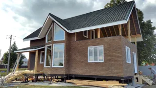 Haus nach Projekt „Sarja“, Kazan: Fassadenverkleidung