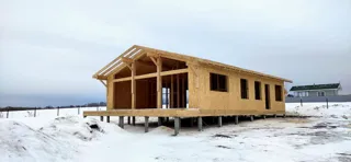130 m² house built to a custom design, Ovchukhi village: wall assembly
