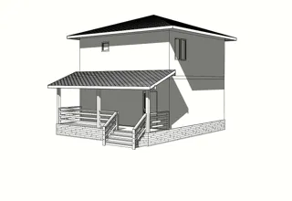 Haus 115 m² nach individuellem Projekt, Dorf Golovino: Projektvisualisierung