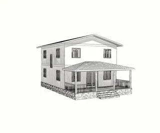 Haus nach individuellem Entwurf, Dorf Kovarditsy: Projektvisualisierung