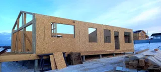 130 m² house built to a custom design, Ovchukhi village: wall assembly