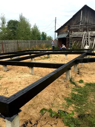 Haus nach Projekt „Jastreb“, Gebiet Iwanowo: Fundament und Grundrahmen