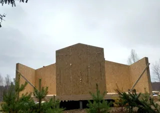Haus nach Projekt „Barnhouse 110“, Dorf Syanovo-2: Wandmontage