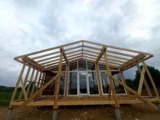Haus 86,6 m² nach individuellem Projekt, Dorf Laptevo: Wandmontage