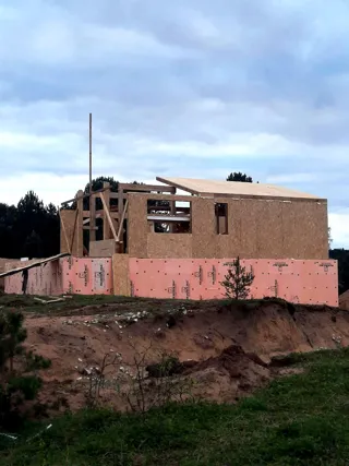 Haus 100 m², Projekt „Barnhouse 76.1“, Dorf Izbizhe: Wandmontage