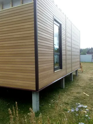 House, “N4O-54” design, Dubovo village: facade finishing