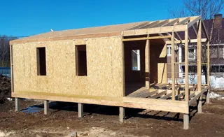 Haus 54 m², Projekt „Barnhouse 39“, Gebiet Moskau: Wandmontage