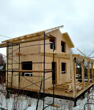 Dacha house, “Small country house” design, Karacharovo village: wall assembly