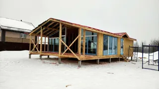 House based on the “Chalet-100 2150” design, Ivanovo Region: wall assembly