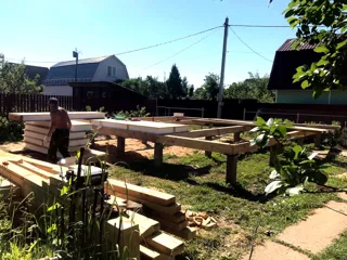 Haus nach Projekt „Wesy“, Gartengemeinschaft SNT „Mir“: Fundament und Grundrahmen