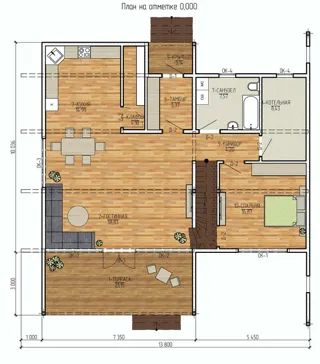 Haus nach Projekt „Palermo“, Region Jaroslawl: Projektgrundriss