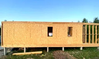 Haus nach Projekt „Barnhouse 76.1“, Dorf Rusyatino: Fertiges Haus