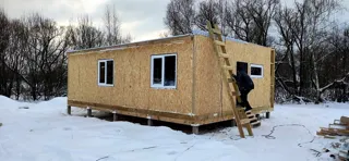 Haus 64 m² nach individuellem Projekt, Dorf Rtishchevo: Fertiges Haus