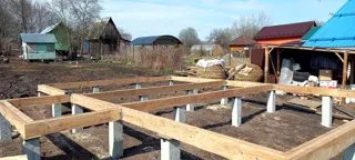 Haus nach Projekt „Dorofejewo“, Gebiet Nischni Nowgorod: Fundament und Grundrahmen
