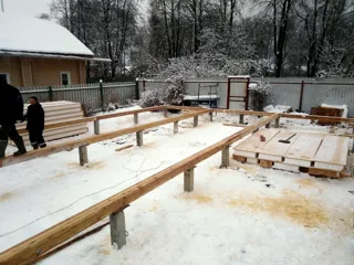 Haus nach Projekt „Barnhouse 110“, Ivanovo: Fundament und Grundrahmen