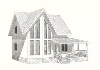House based on the “Salzburg” design, Karmanovo village: design rendering