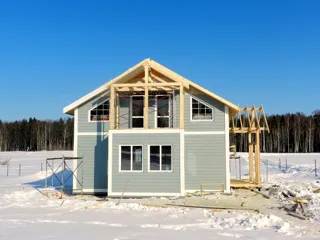 House, “Forvard” design, Olimpiyskaya settlement village: facade finishing
