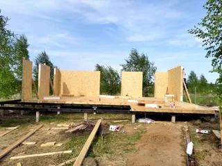 Haus nach Projekt „Mistika E“, Region Tula: Wandmontage