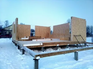 86,7 m² house built to a custom design, Shuya: wall assembly