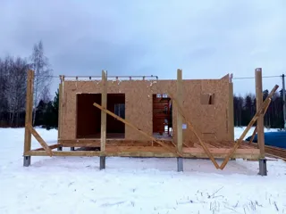 Haus nach Projekt „Mistika - N2.8“, Dorf Lyutovo: Wandmontage