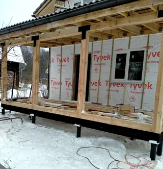 Dacha house, “Small country house” design, Karacharovo village: wall assembly
