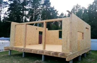 House based on the “N4O-54” design, Dubovo village: wall assembly