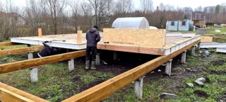 Haus nach individuellem Entwurf, Dorf Nikitilovo: Boden aus SIP-Paneelen auf Höhe 0