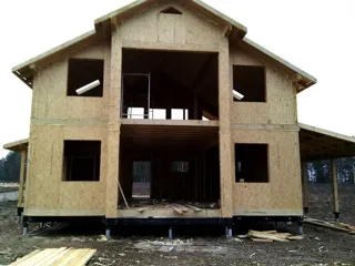 Haus nach Projekt „Sokol“, Region Jaroslawl: Wandmontage