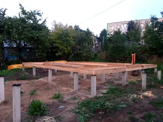Haus 138 m² nach individuellem Projekt, Kostroma: Fundament und Grundrahmen
