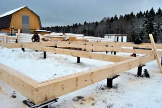 Haus nach individuellem Projekt, Gebiet Moskau: Fundament und Grundrahmen
